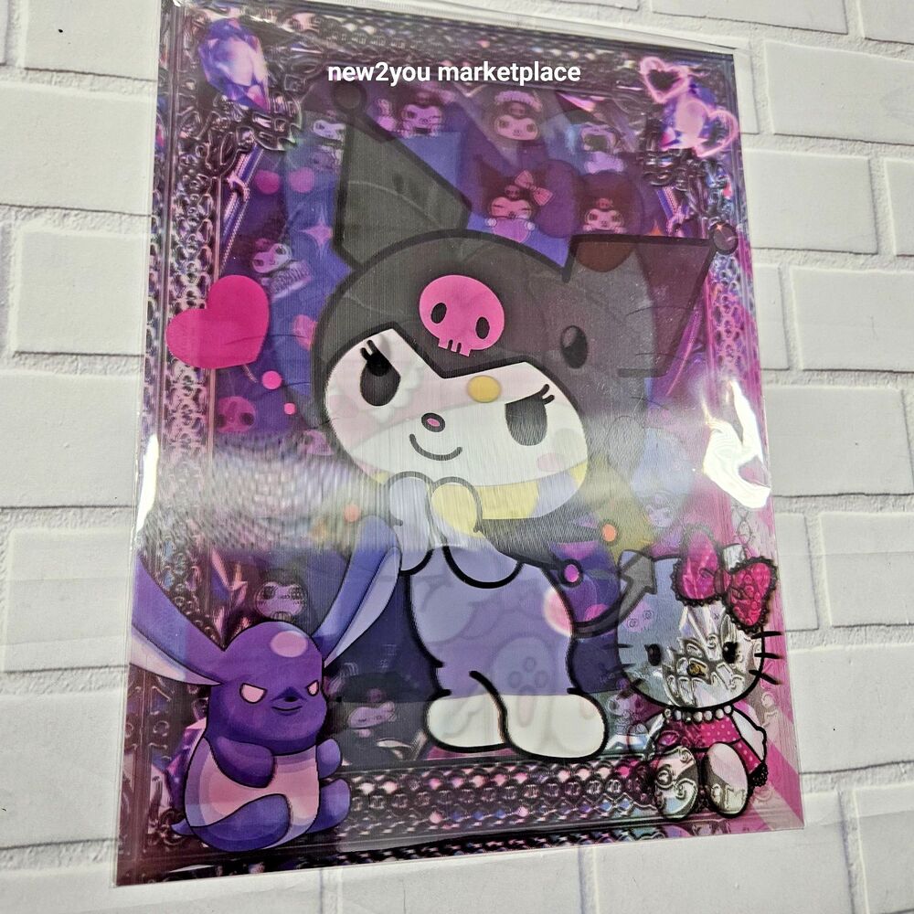 Hello Kitty With My Melody (Kuromi) 3D Poster 3 Images in -1 Brand New Anime